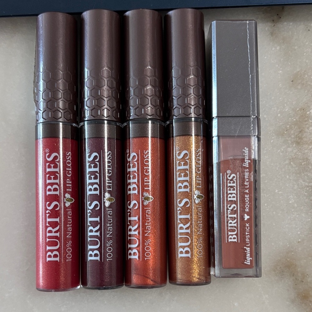 Burt's Bees Lip Gloss and Lipstick Collection - Red, Brown, Gold